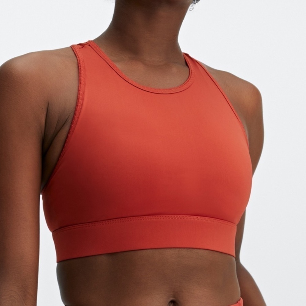 EC Fabletics Trinity High Impact Sports Bra - Lava Red - Size XS